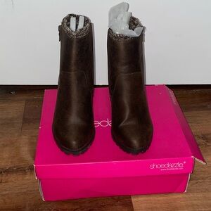 Shoe Dazzle’s Blima Lug Sole Bootie